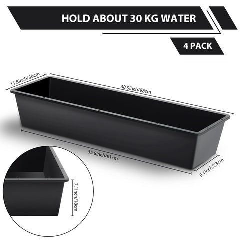 Geelin 12-gallon capacity trough, durable plastic for farms.