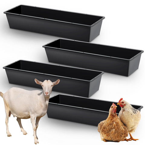 Geelin four-piece water troughs, 39-inch length, suitable for multi-animal hydration.