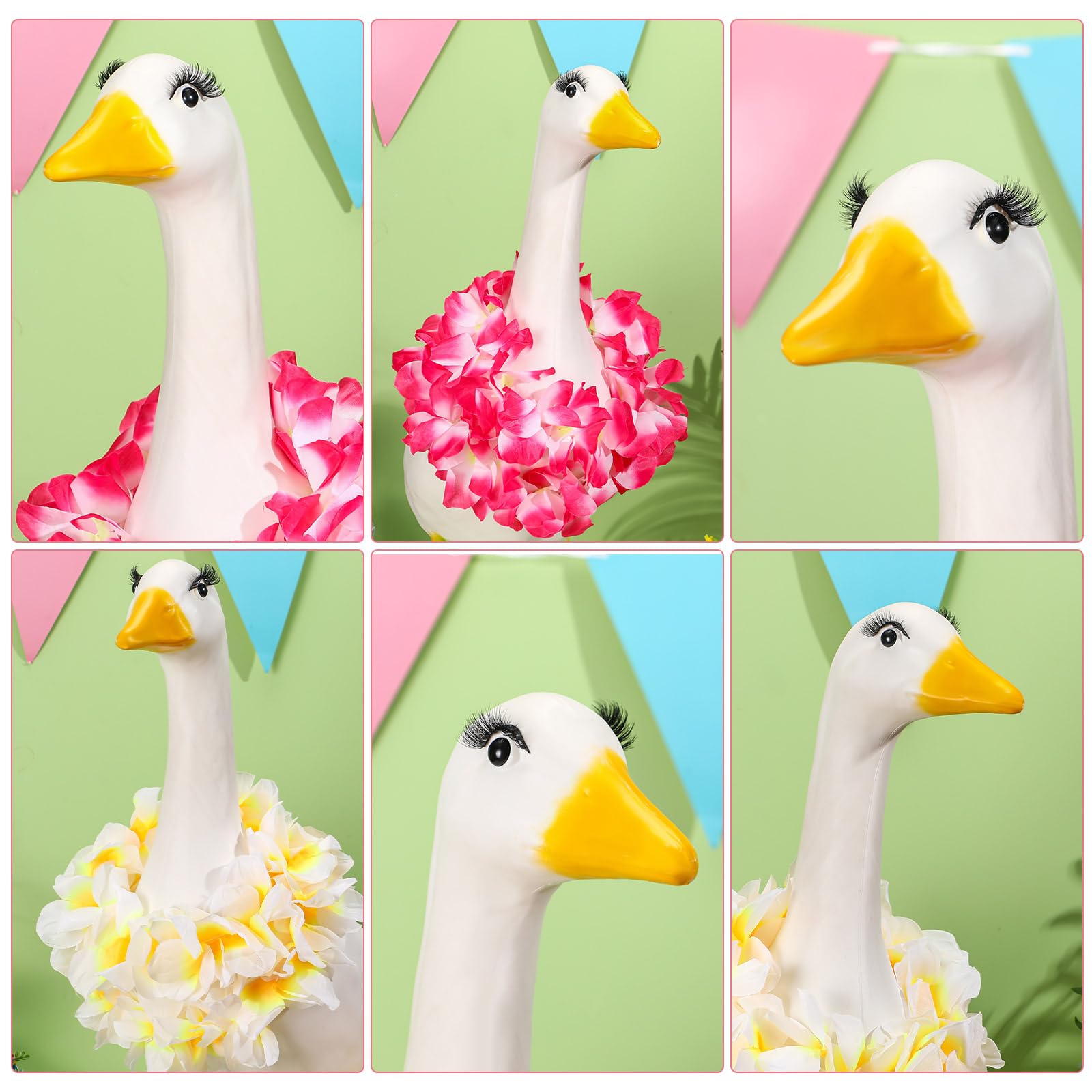 Geelin detailed lashes create texture and sophistication for your outdoor goose sculpture