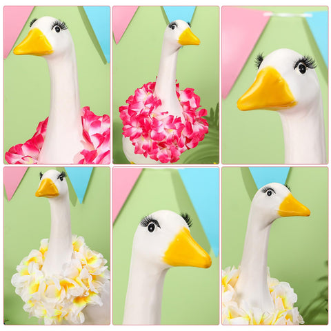 Geelin detailed lashes create texture and sophistication for your outdoor goose sculpture
