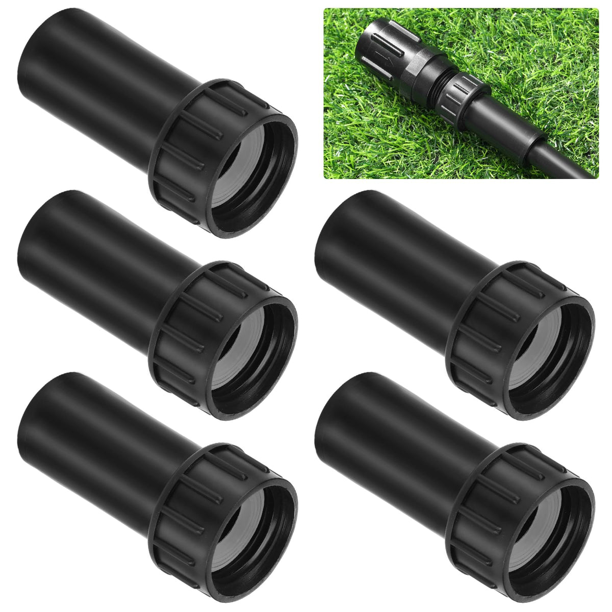 Geelin drip irrigation coupling with 3/4 in female thread for secure 1/2 in tubing connections.