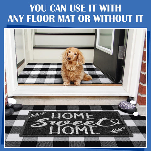 Geelin entryway setup with both mats for a cozy, stylish entry