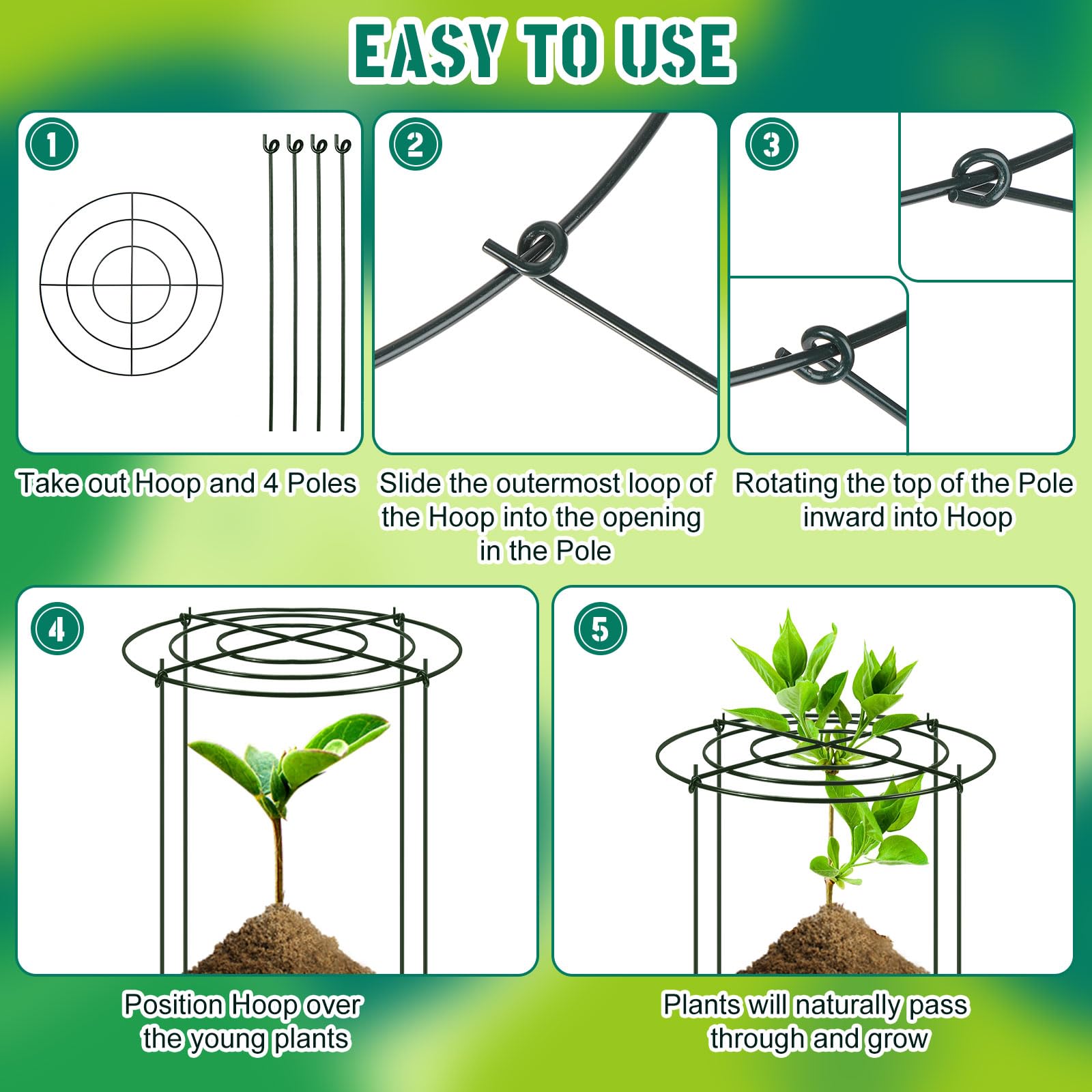 Geelin grow-through frame rings allow stems to pass through the cage.