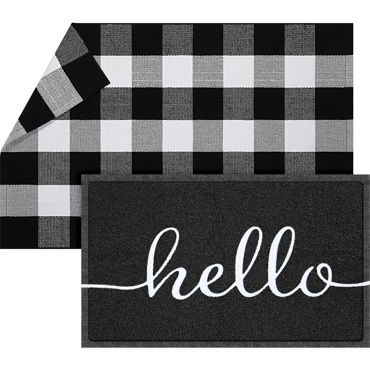 Geelin Hello Doormat embroidery adds a welcoming focal point to entryways