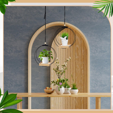 Geelin iron ring assembly provides secure support for hanging planters.