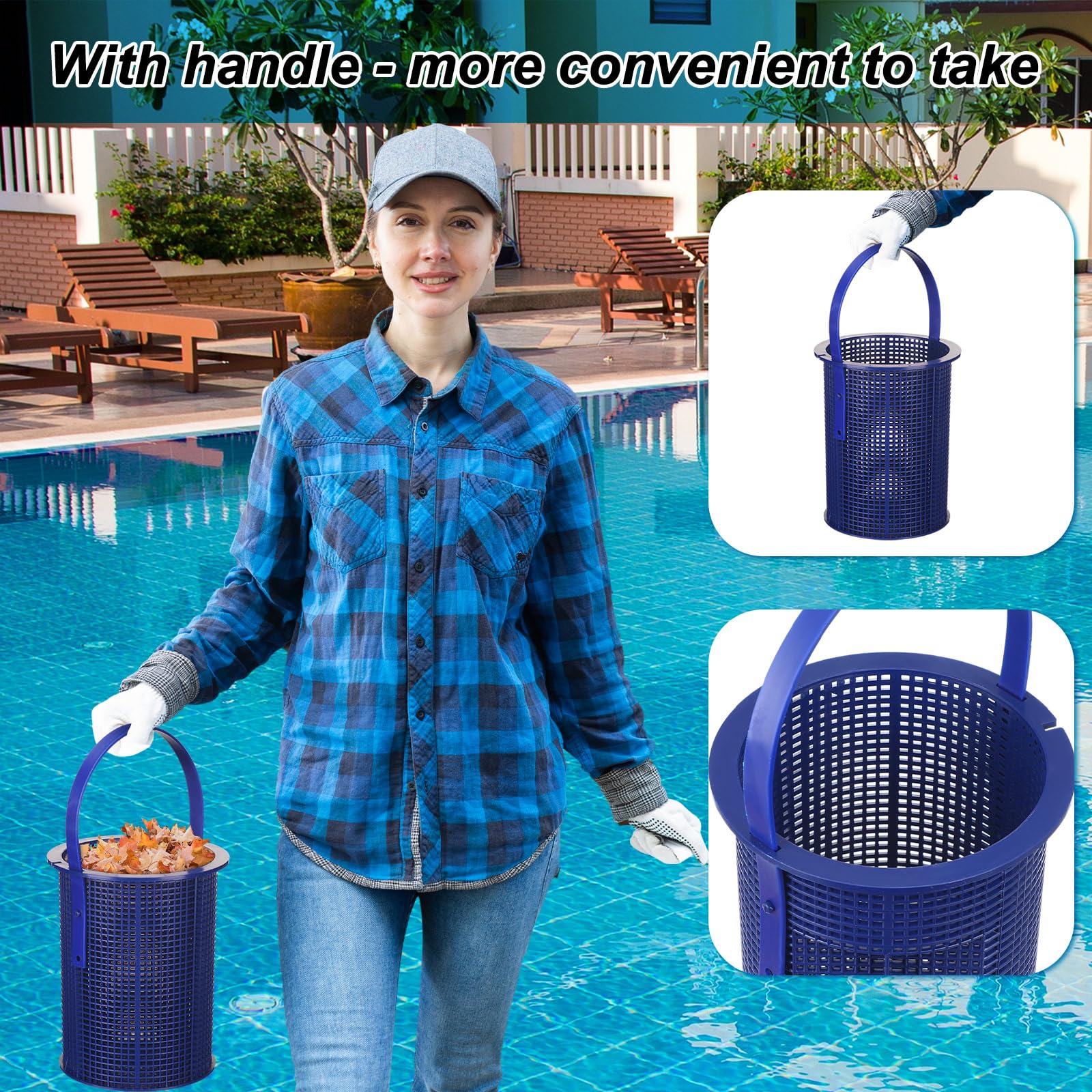 Geelin large-capacity basket holds leaves and debris with ease