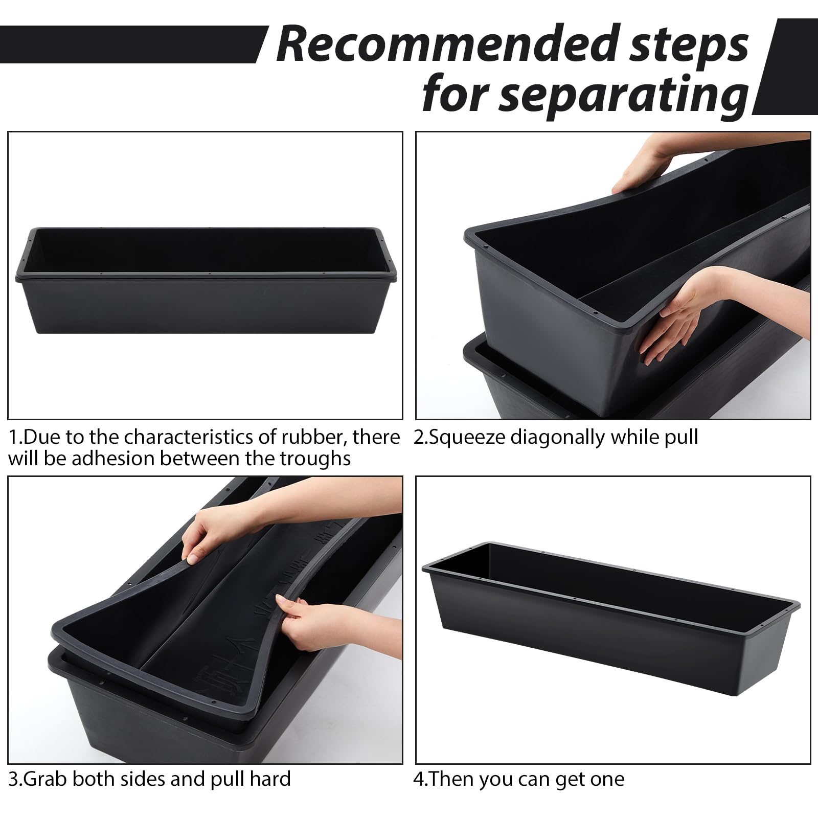 Geelin multi-animal use troughs, easy cleaning and repositioning.