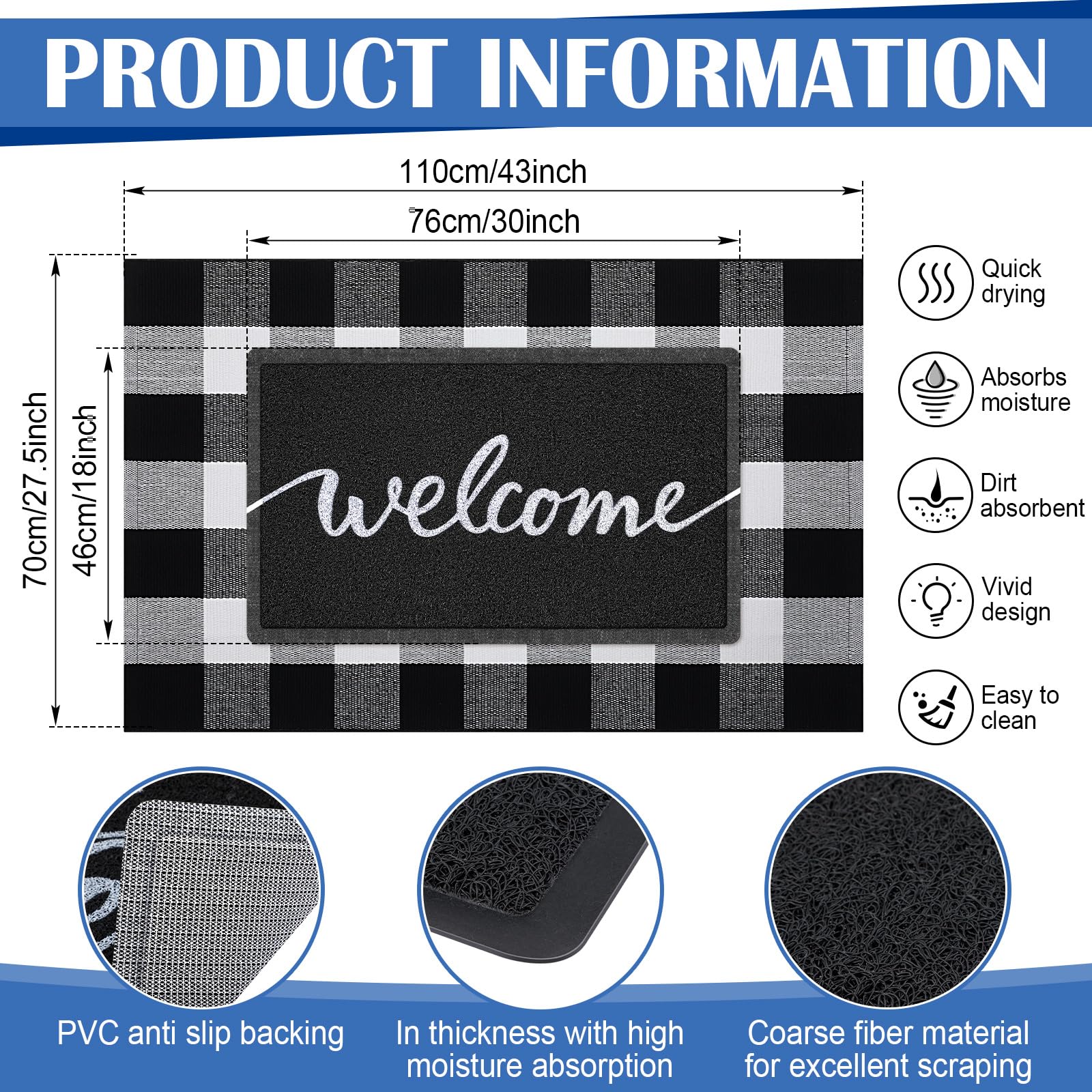 Geelin doormat with non-slip backing stays in place for clean entrances