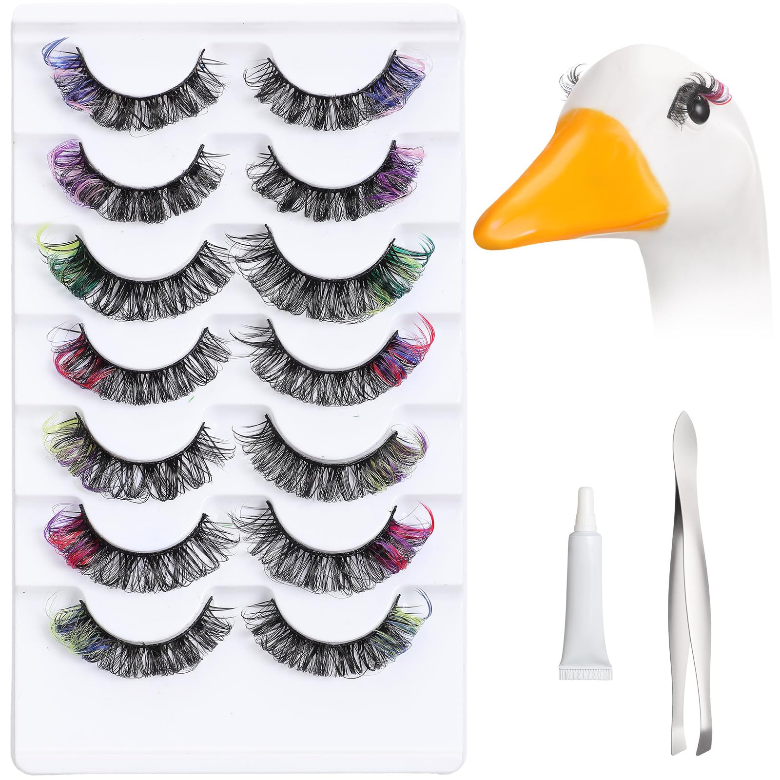 Geelin porch goose eyelashes multicolor set adds playful charm to your lawn decor