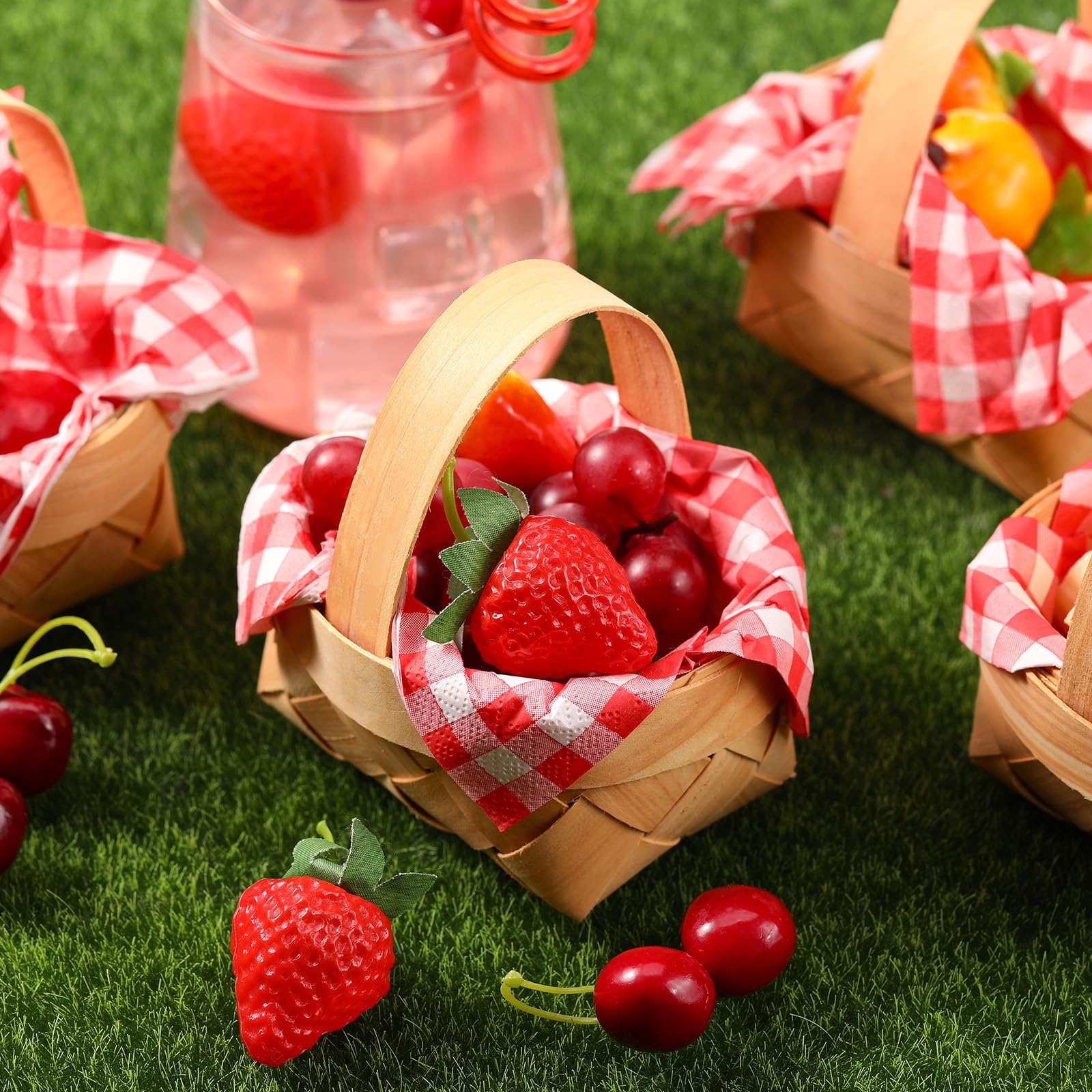 Geelin red and white gingham napkins for festive flair and absorbency.