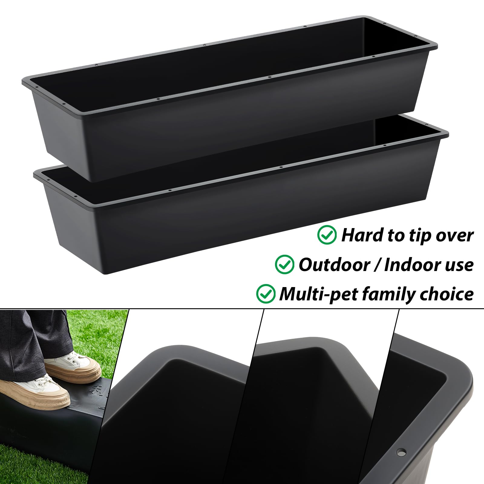 Geelin tempered plastic construction, resistant to sun and frost.