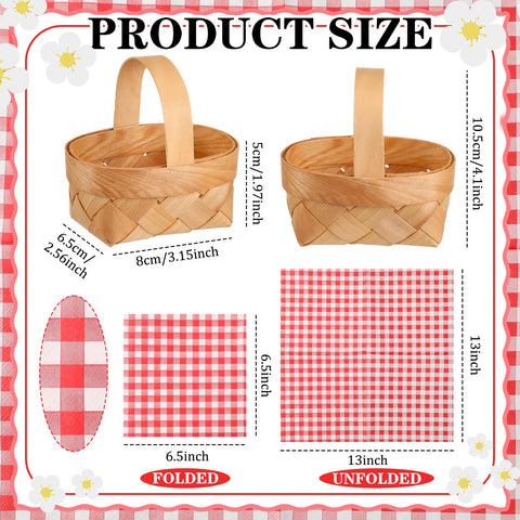 Geelin wood chip mini basket highlights rustic decor and gift-ready packaging.