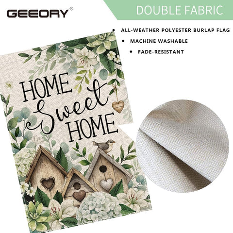 GEEORY Home Sweet Home lightweight flag for easy, secure porch display.
