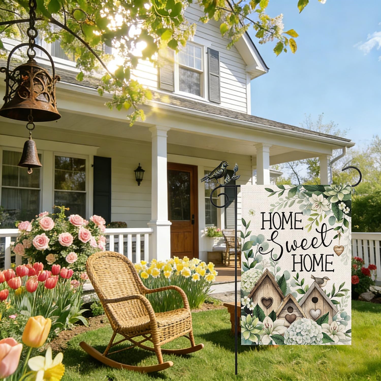 GEEORY Home Sweet Home spring décor for gardens, porches, and Easter styling.
