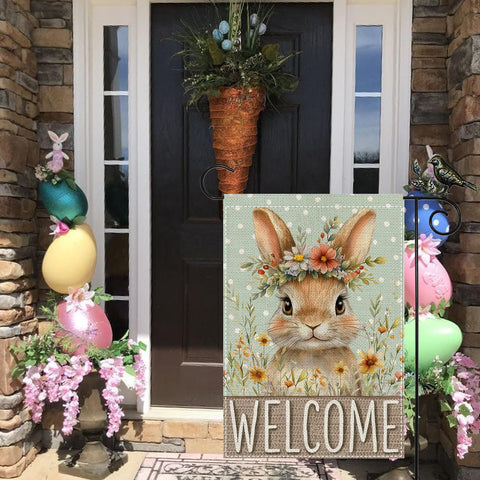 GEEORY charming welcome banner enhances garden spaces with welcoming Spring vibes.