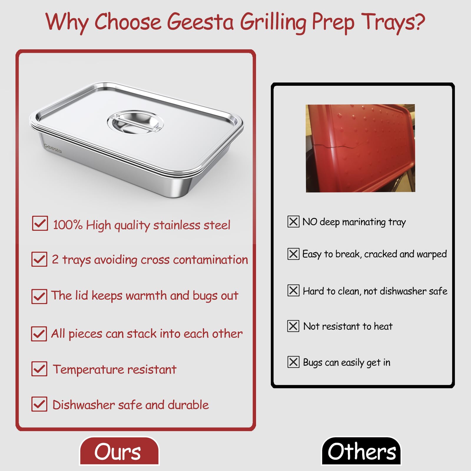 Geesta bamboo cutting board provides durable eco-friendly prep space.