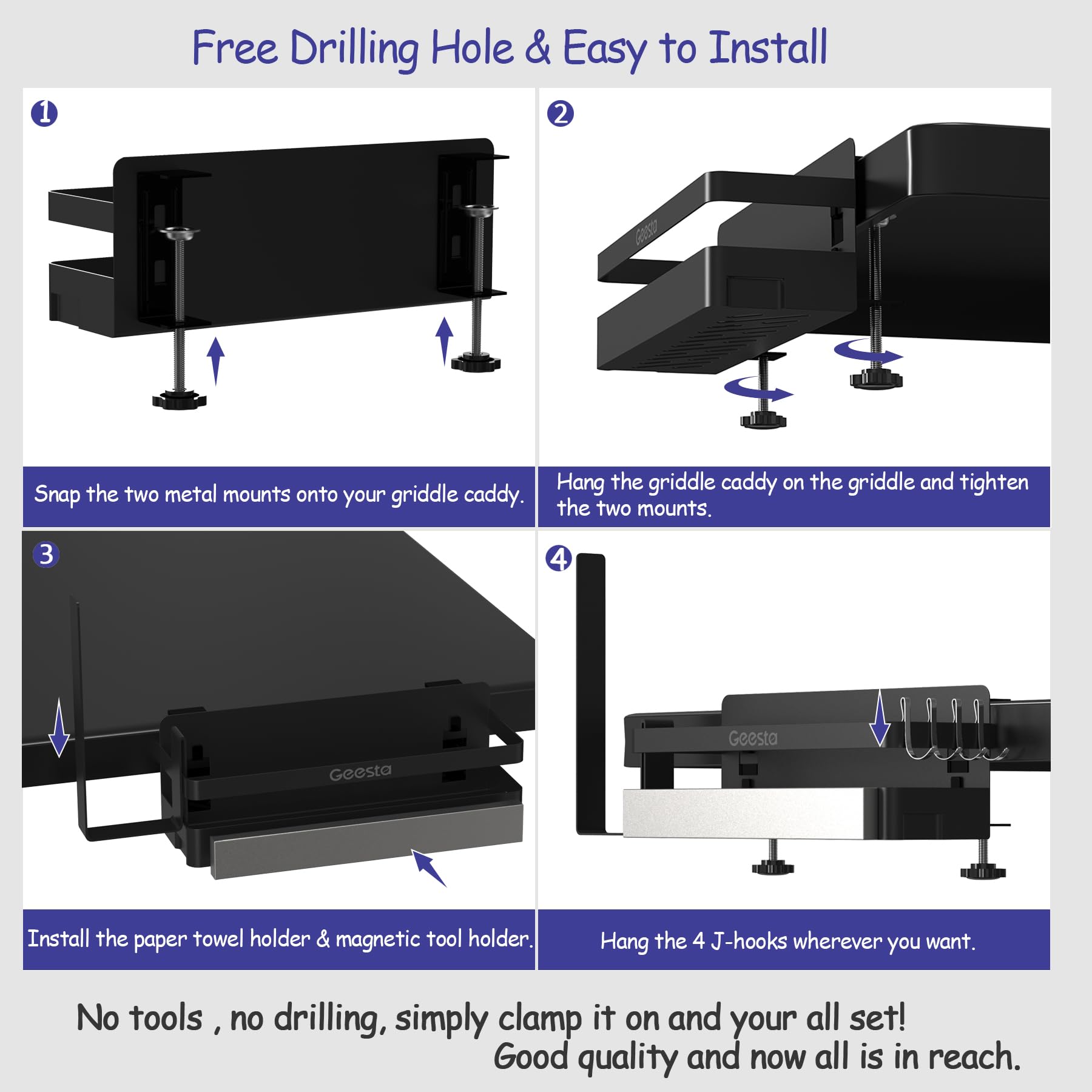 Geesta Griddle Caddy fits Weber and Blackstone setups for versatile grilling.
