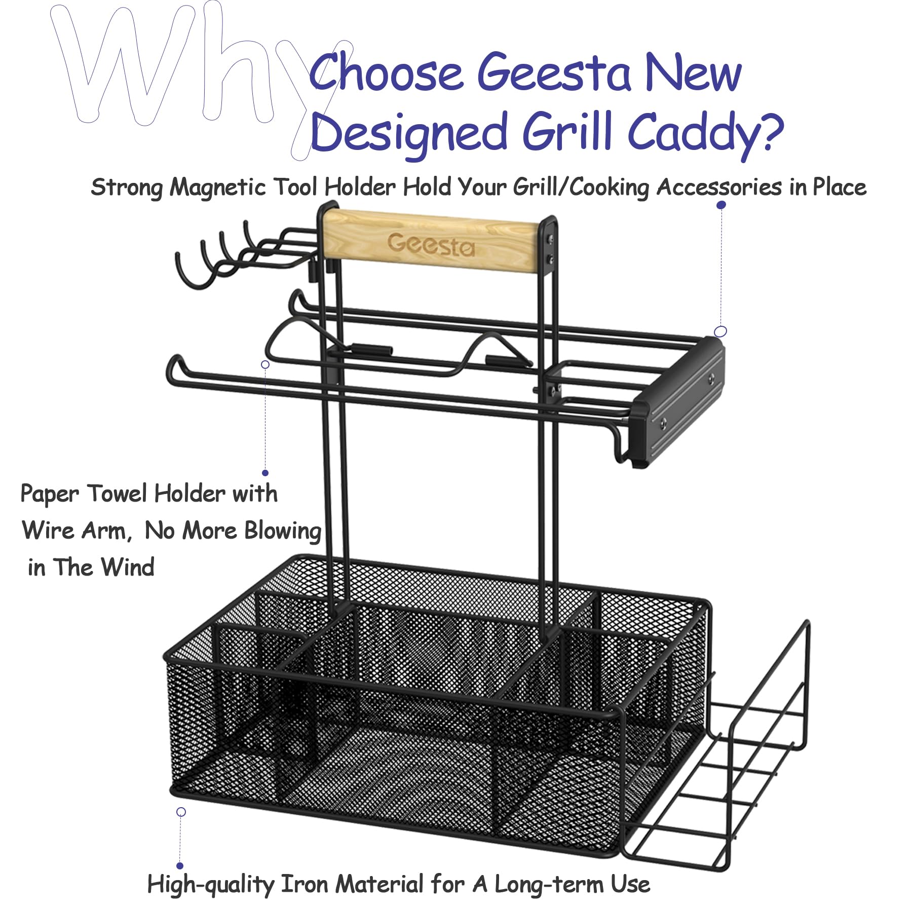 Geesta Grill Caddy 4-in-1 hook keeps utensils neatly organized