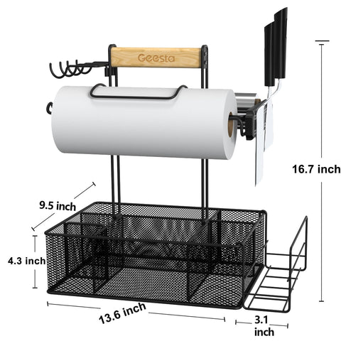 Geesta Grill Caddy removable grids create six flexible compartments