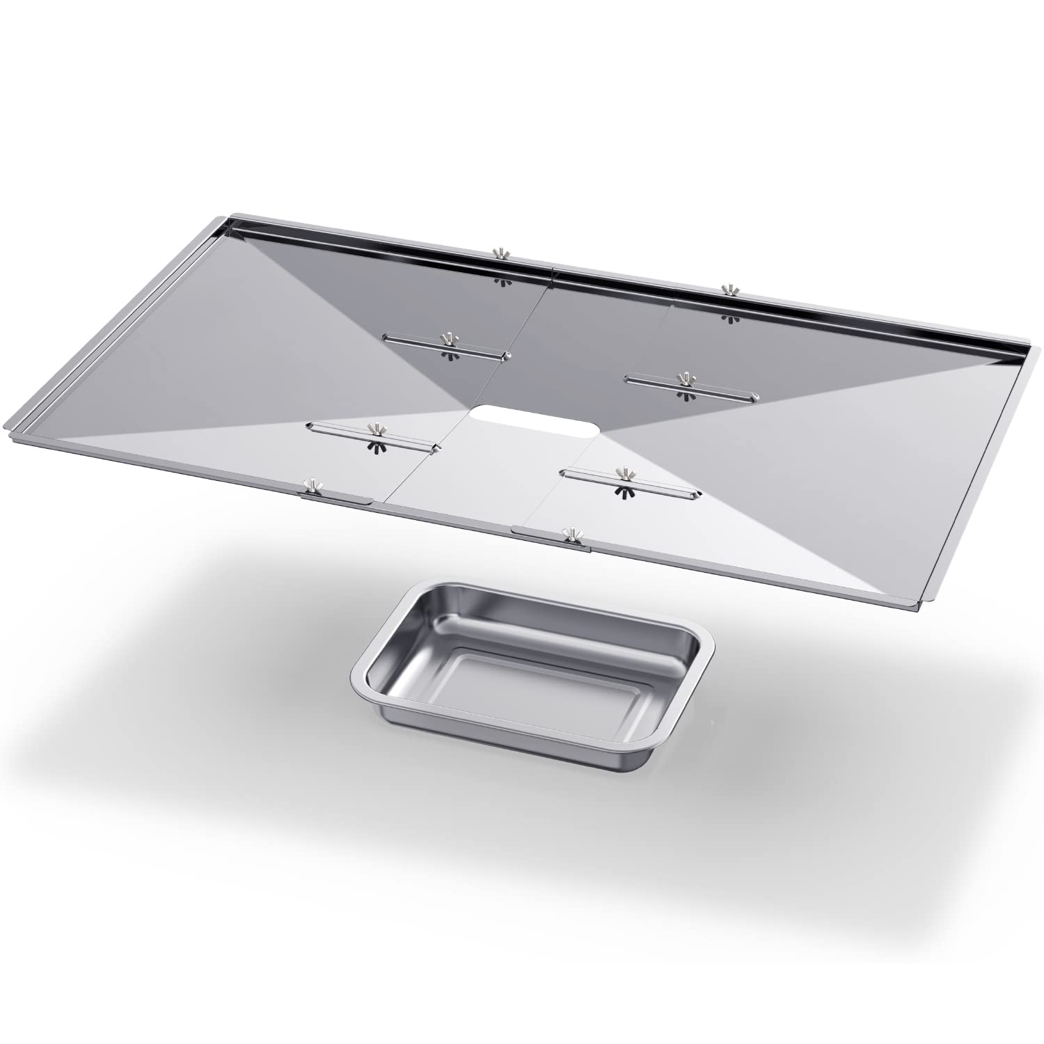 Geesta grill grease tray set, 24–27 inch adjustable length for versatile gas grills.