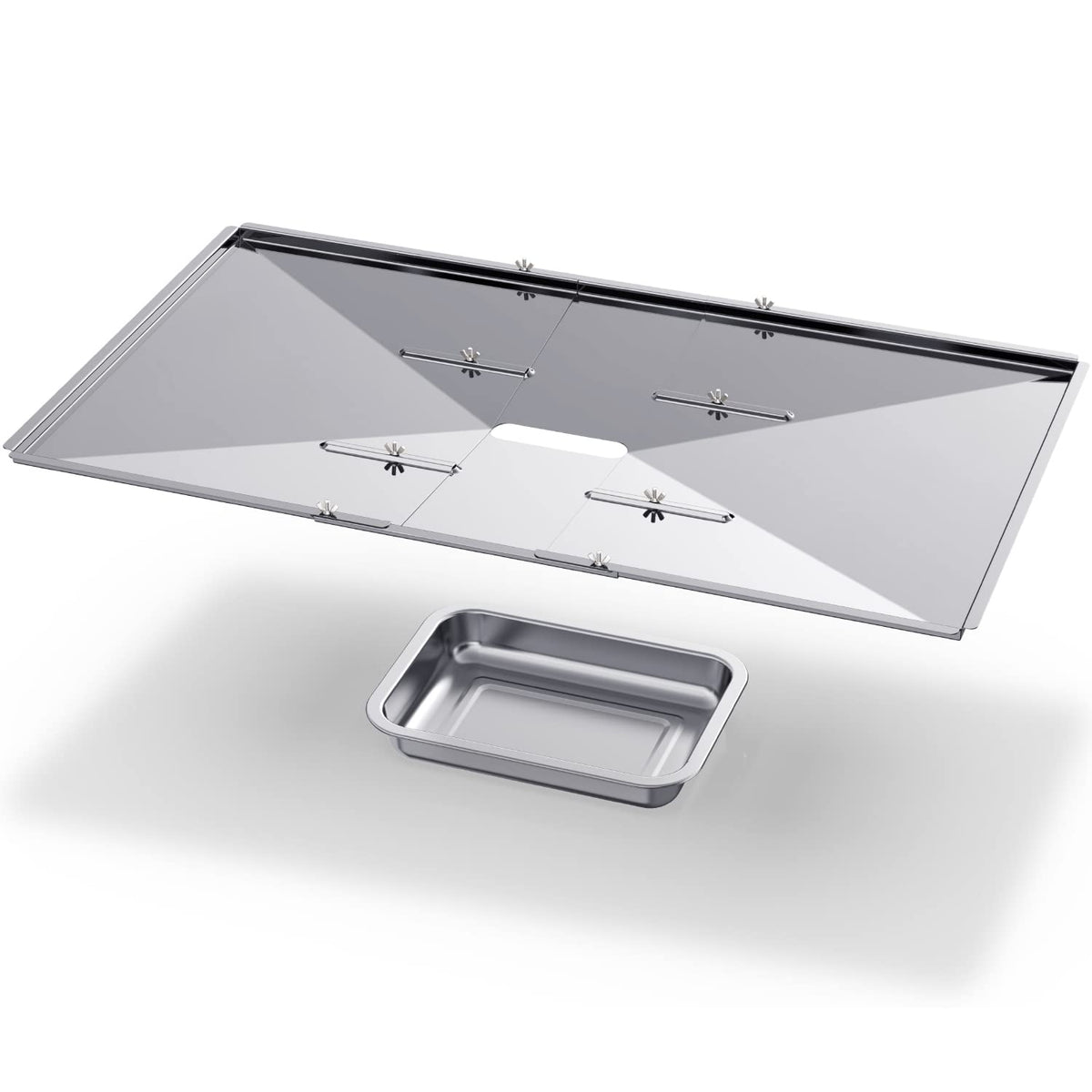Geesta grill grease tray set, 24–27 inch adjustable length for versatile gas grills.