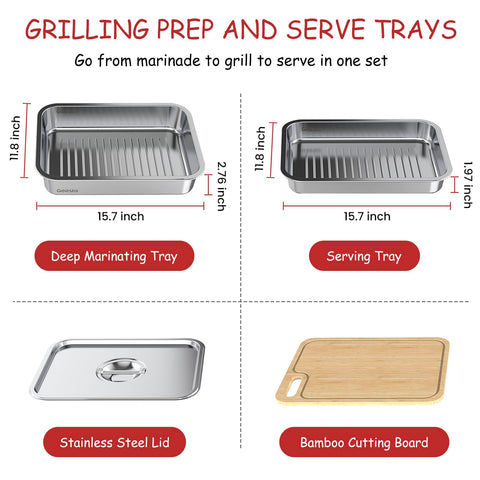 Geesta shallow tray for cooked items and serving.
