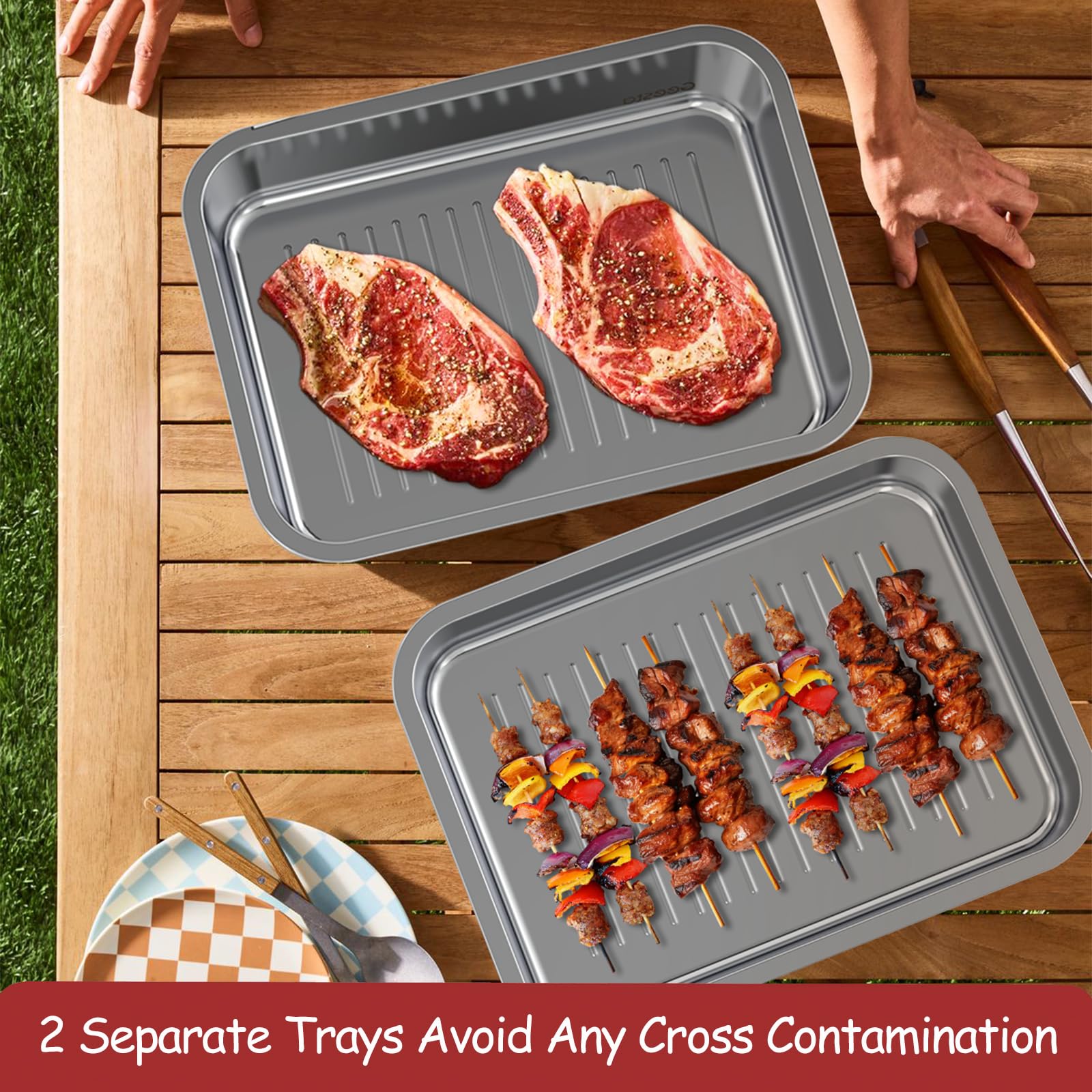 Geesta lid fits both trays to protect contents.