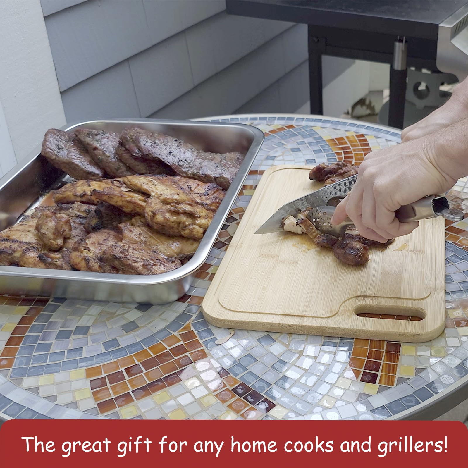 Geesta marinade container with lid preserves flavors on the go.