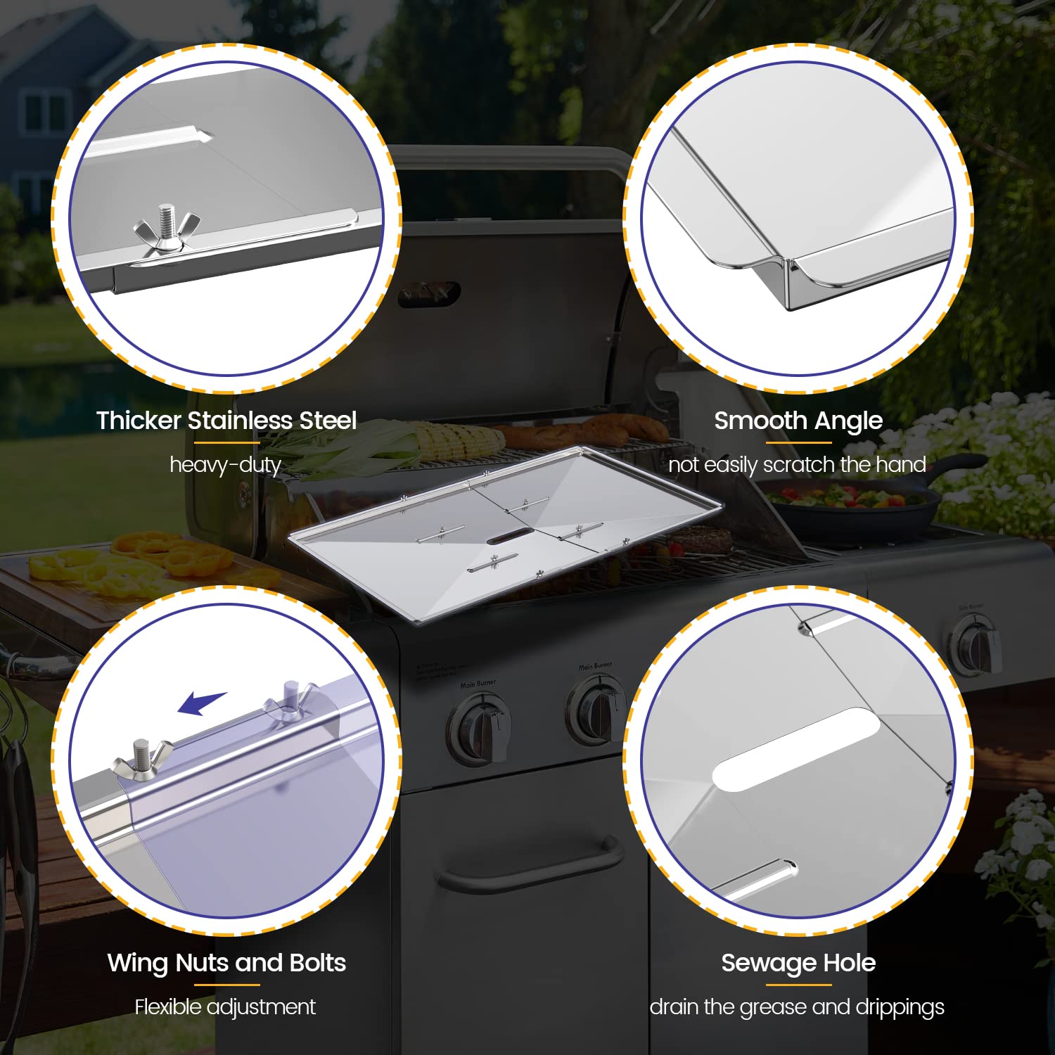Three-piece design for simple on-site assembly.