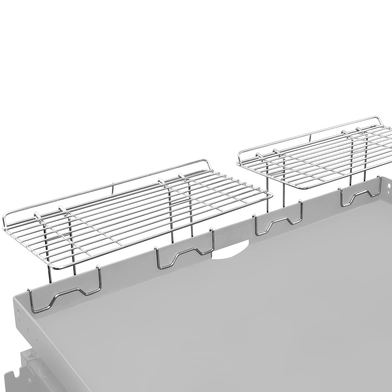 Geesta 2-pack warming rack on a griddle providing extra warming space