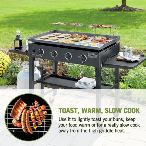 Geesta warming rack folded flat for compact storage between uses