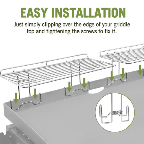 Geesta warming rack includes screws for stable installation