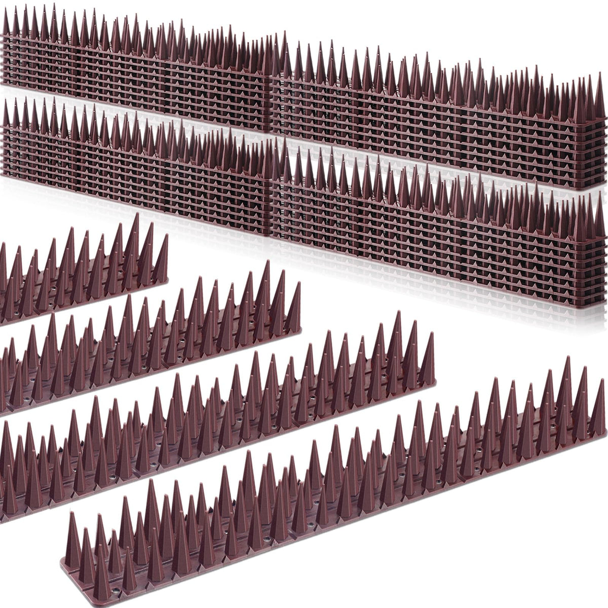 Geetery bird spikes package for outdoors protects balconies from birds.
