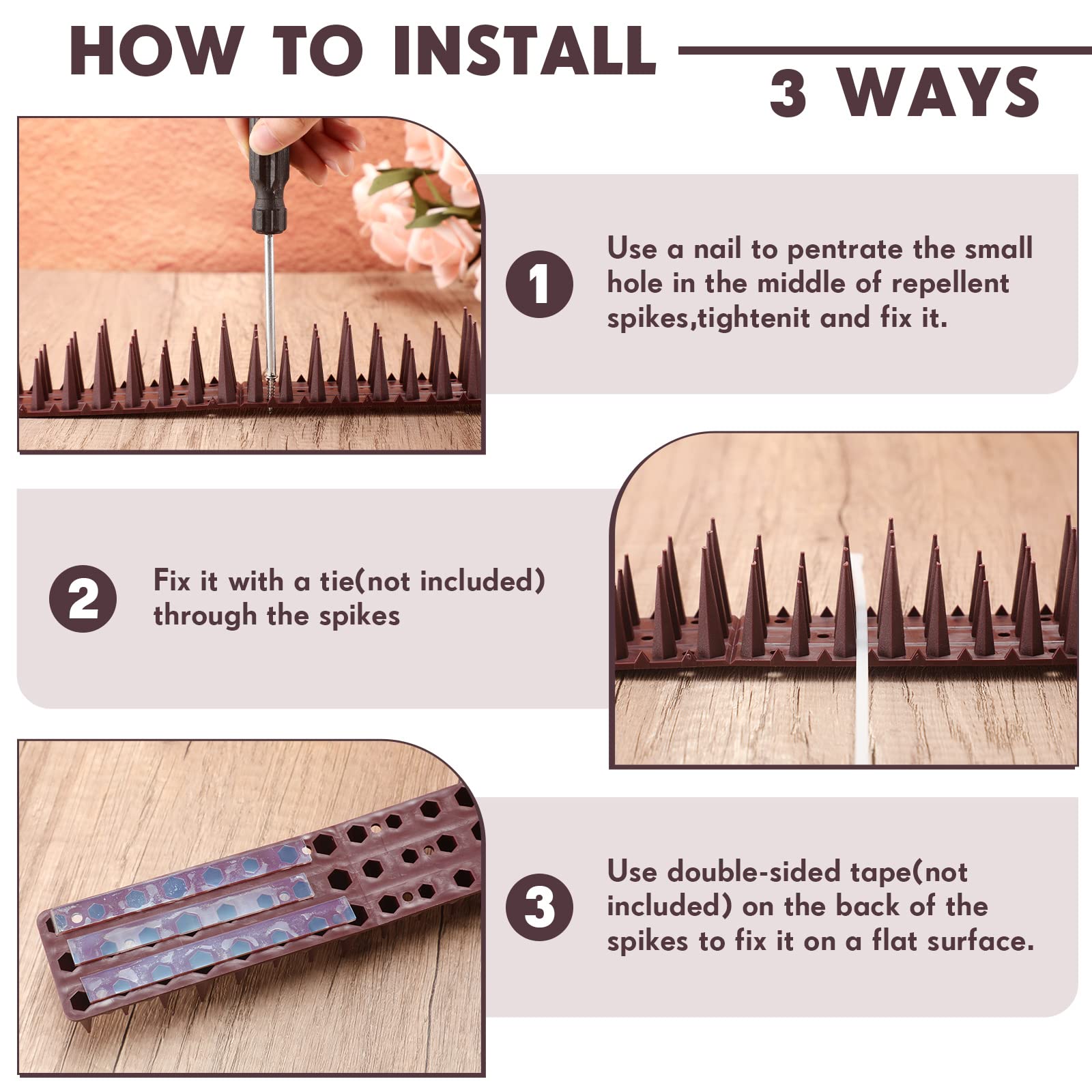 Geetery spikes on roof edge prevent perching and droppings.