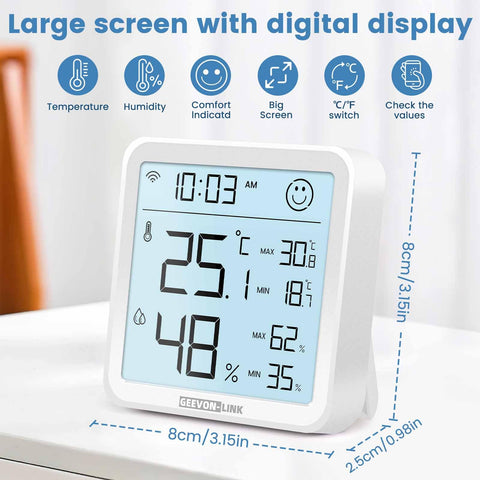 GEEVON-LINK backlit E-Ink screen remains easy to read in low light for night use.