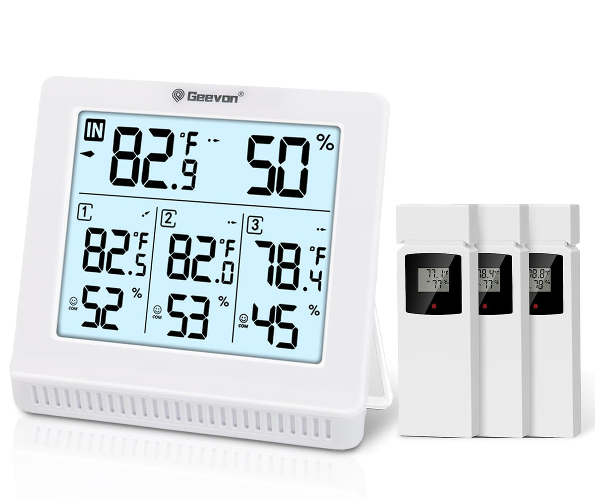 Geevon thermometer with backlit display for easy night time readings