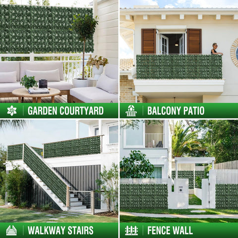 GEIGUIWA privacy fence rolls up for simple storage when not in use.
