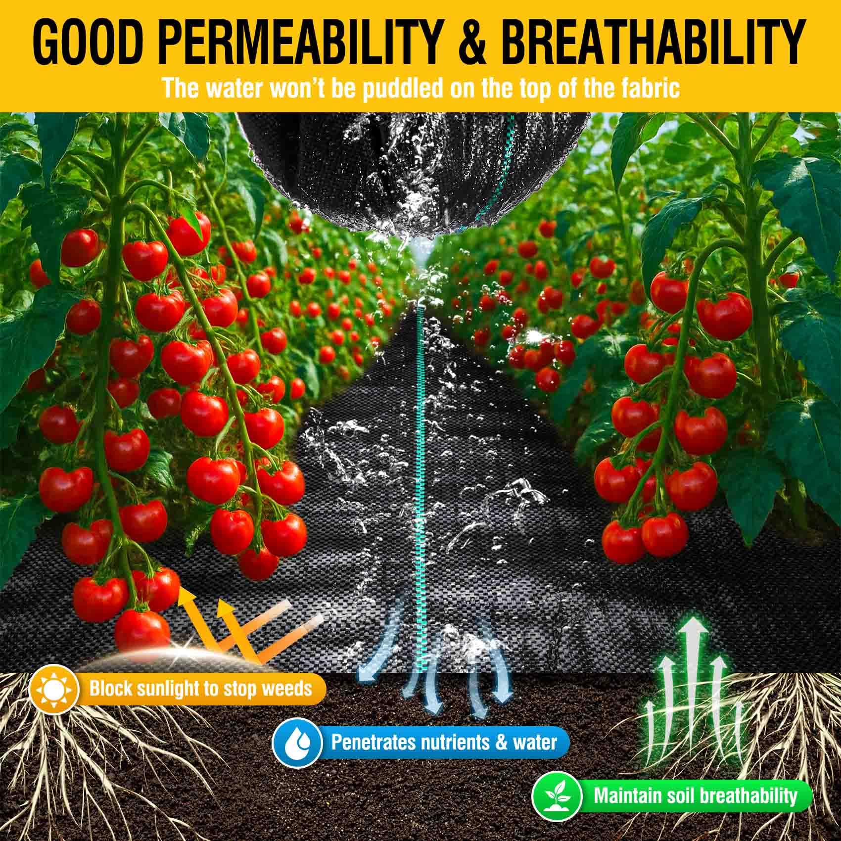 GEIGUIWA weed barrier ground cover in garden demonstrates permeable weed control