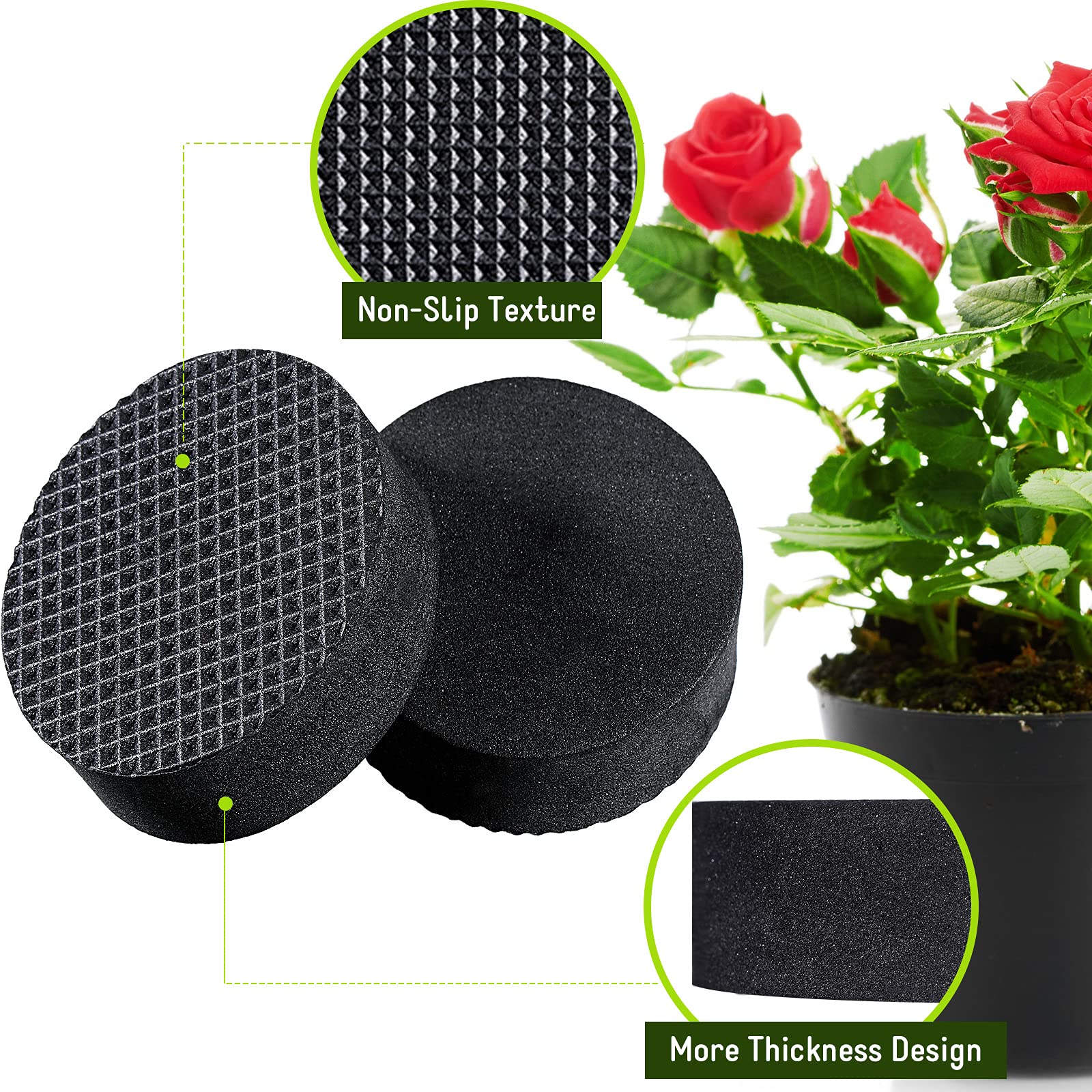 Geiserailie durable pot feet under pot providing stable support for heavy pots.