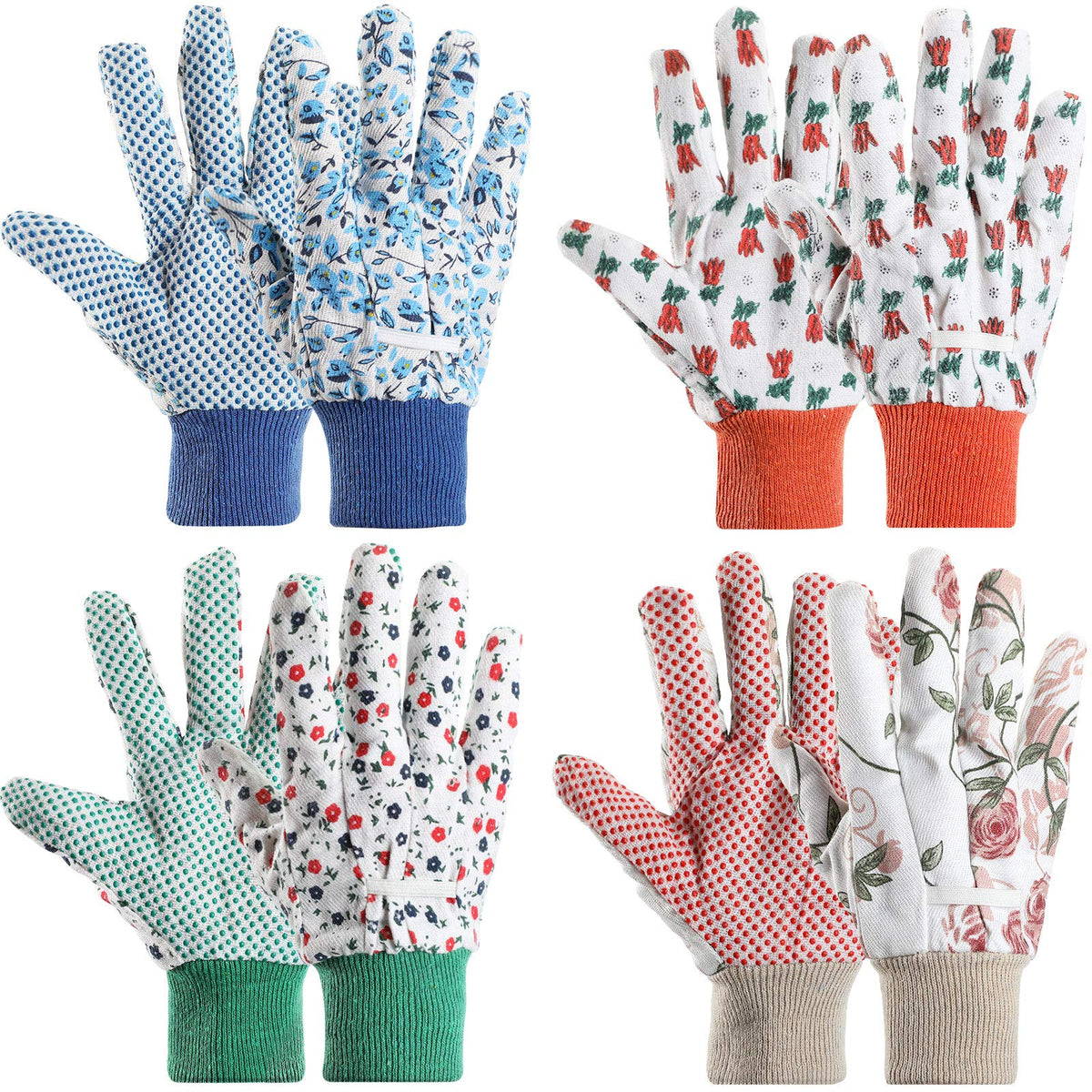 Geiserailie floral garden gloves front view with breathable fit for yard tasks