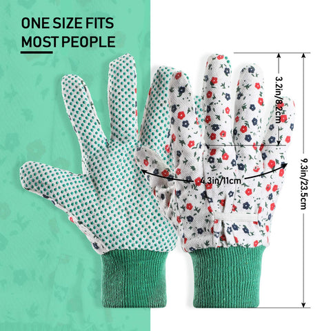 Geiserailie floral garden gloves pack wrist view highlighting secure grip for gardening