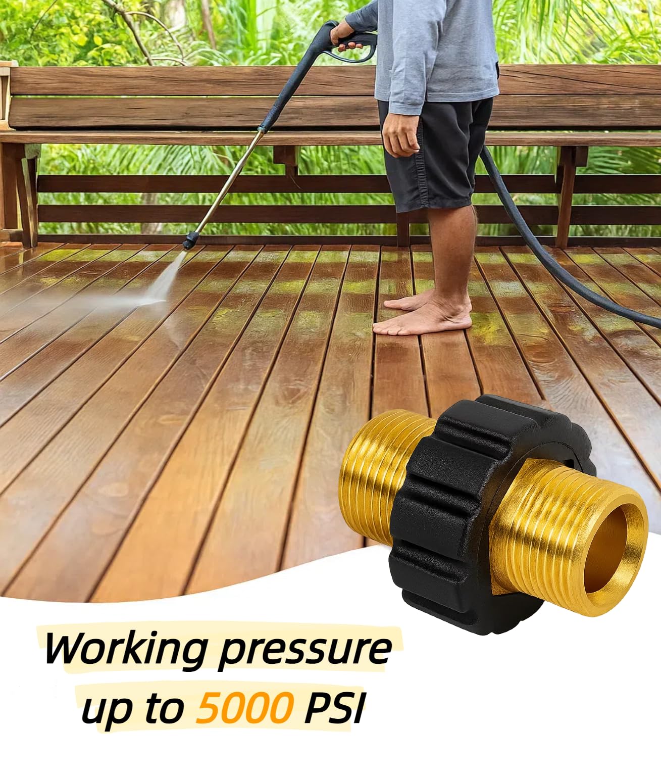 Gekufa M22-14mm connector extends reach for driveways and patios with confidence.