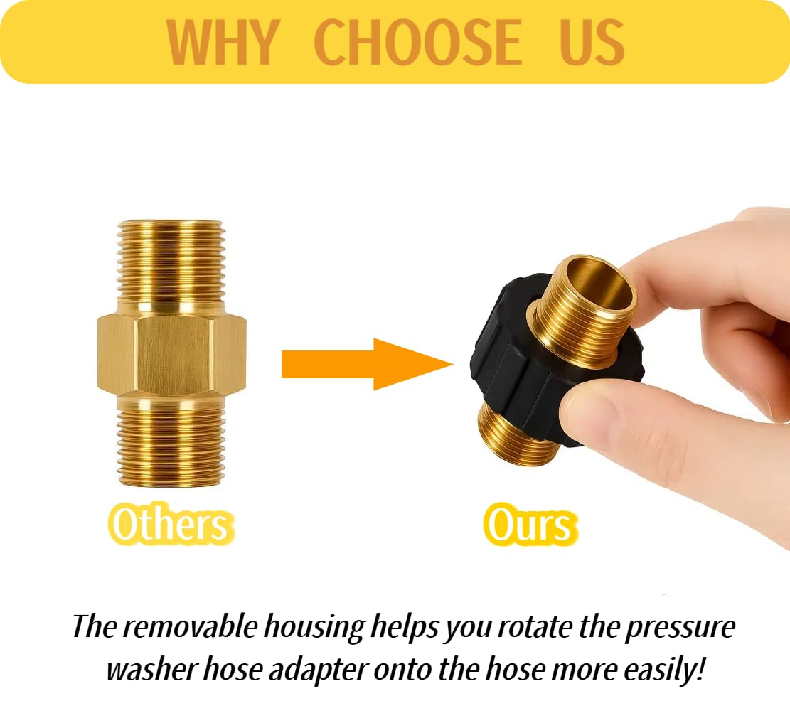 Gekufa M22-14mm male-to-male adapter enables seamless hose connections for efficient cleaning.