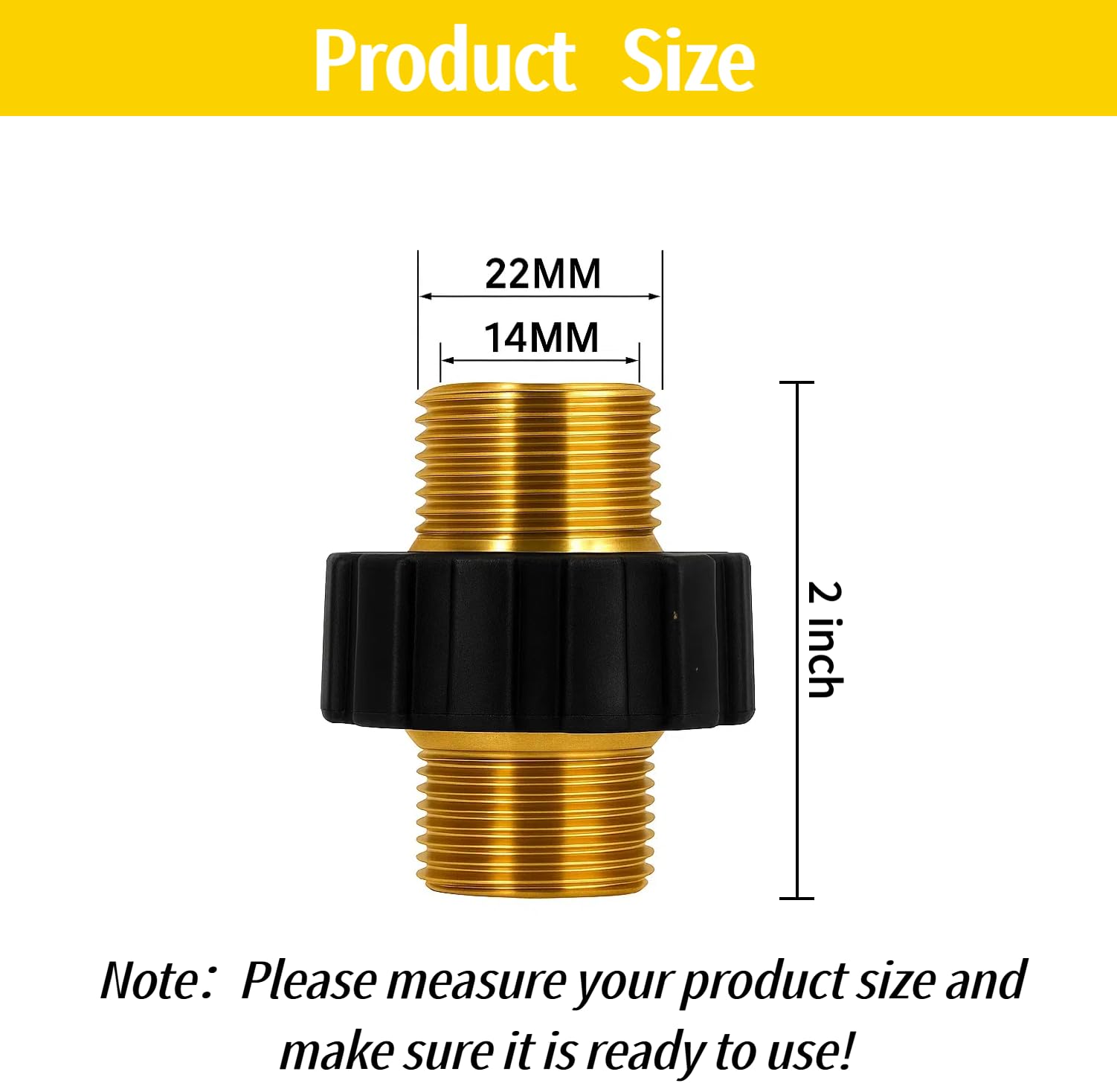 Gekufa pressure washer connector with rubber grip provides secure handling during setup.