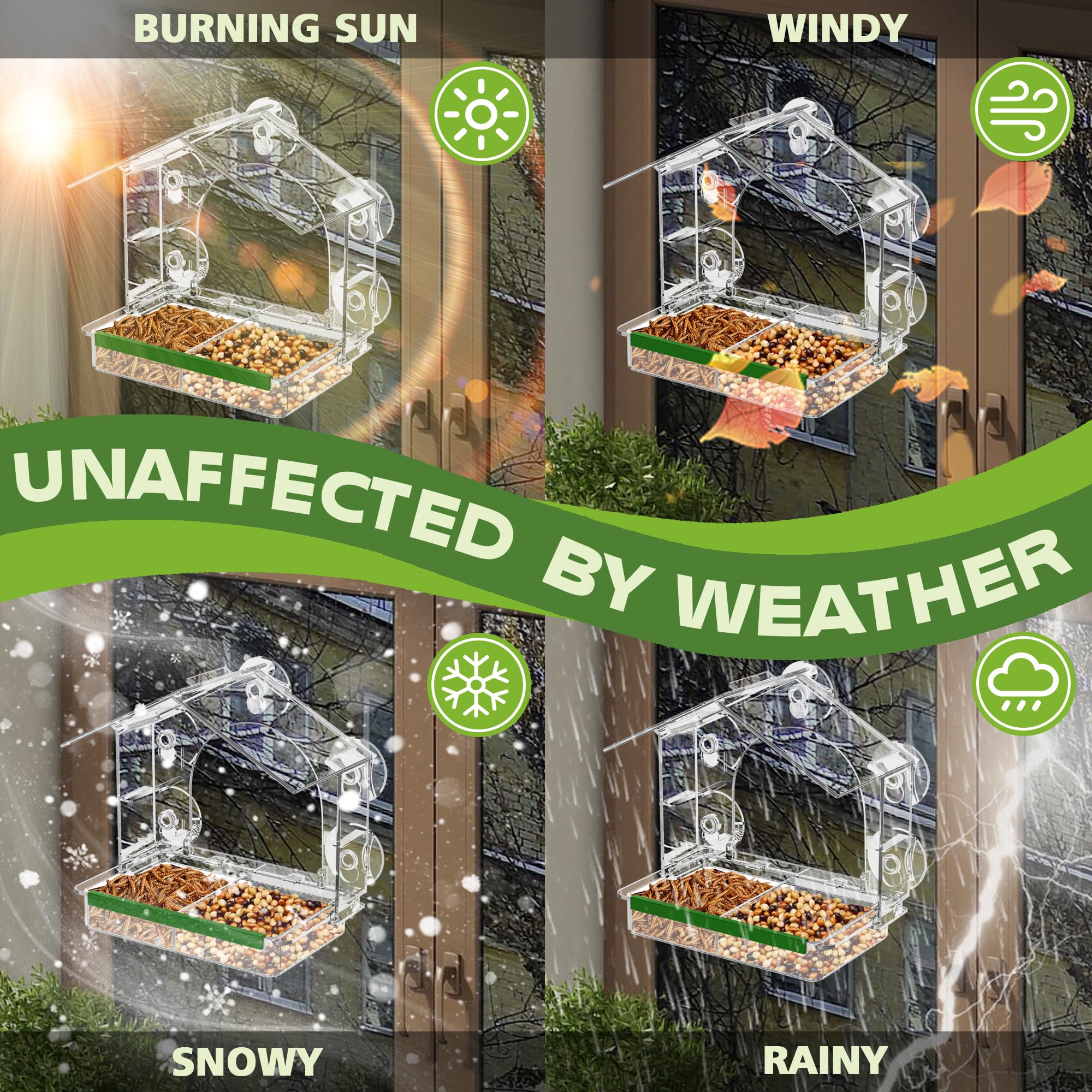 GelinRedcap durable pc material keeps the feeder weather-ready and easy to clean.