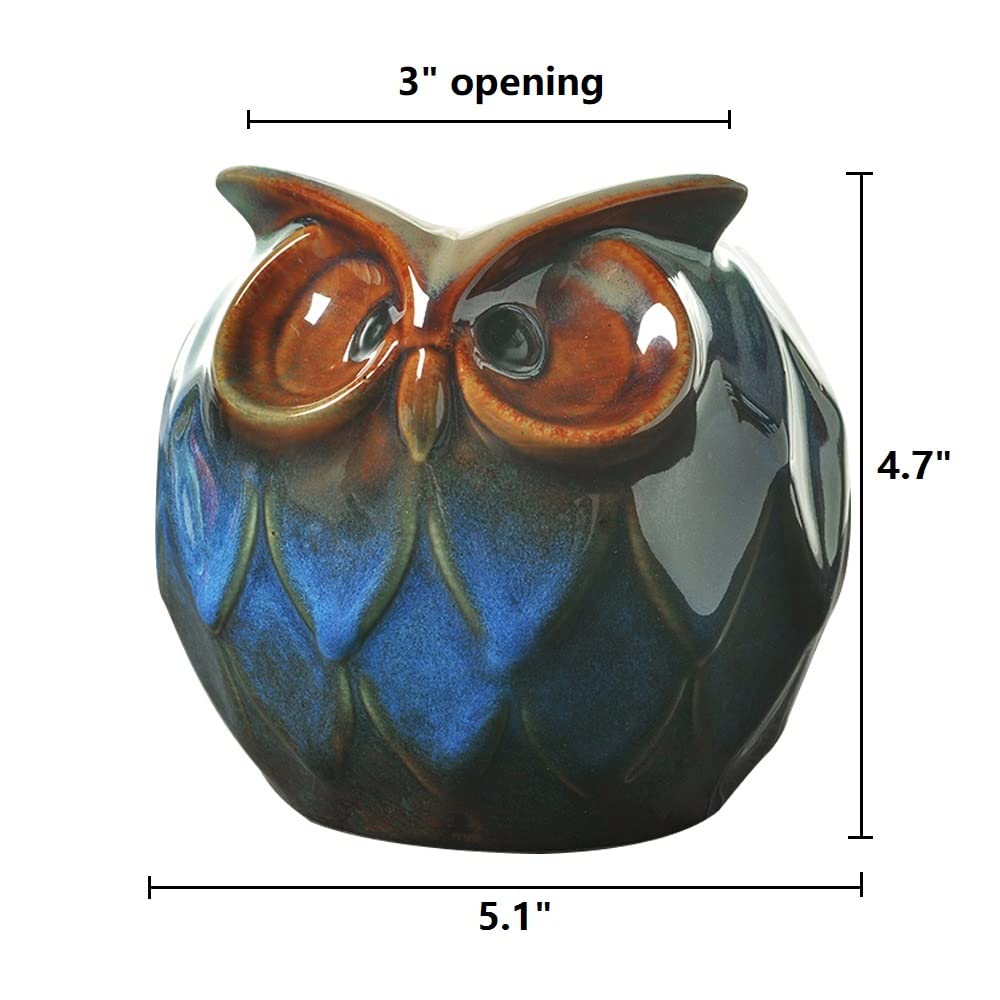 Compact GeLive blue owl planter ideal for window sills