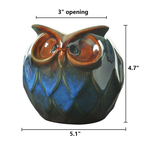 Compact GeLive blue owl planter ideal for window sills