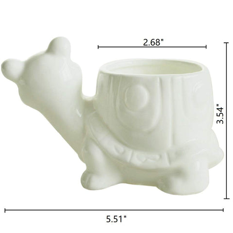 GeLive glossy white turtle planter adds modern style to any space