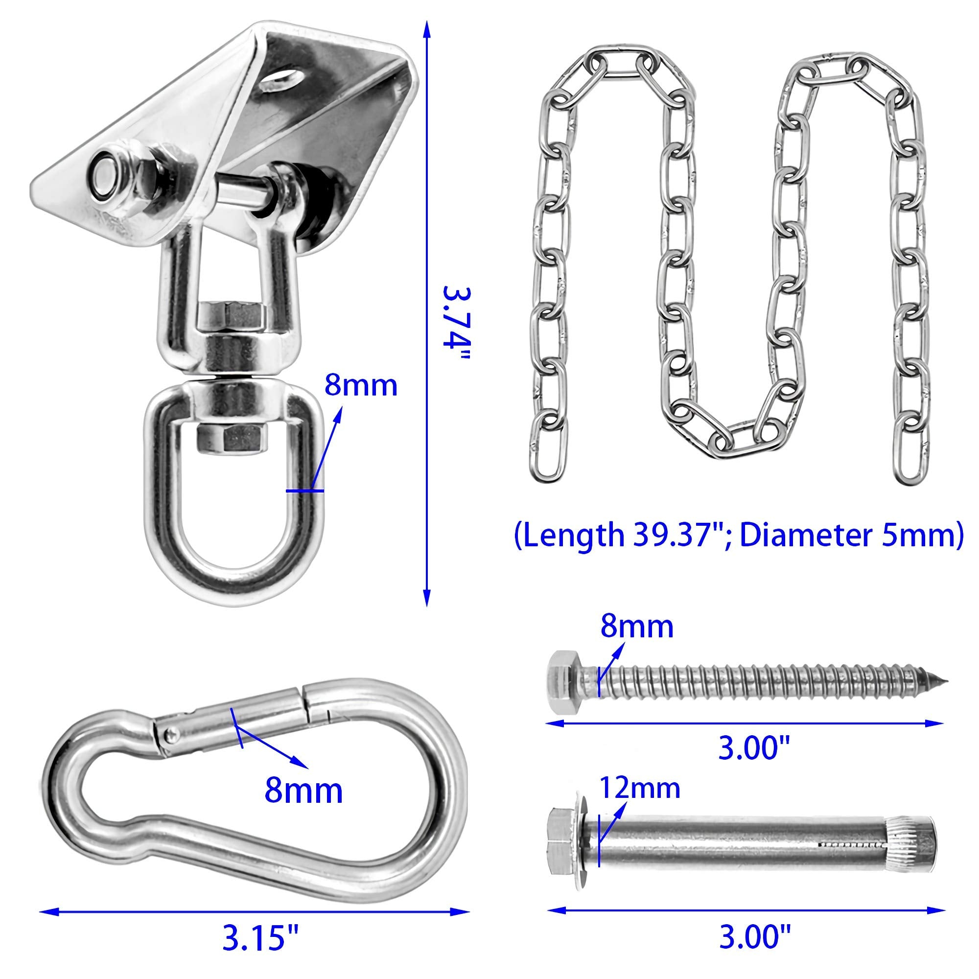 Gelury hammock hanging kit carabiner clips, easy and reliable attachment