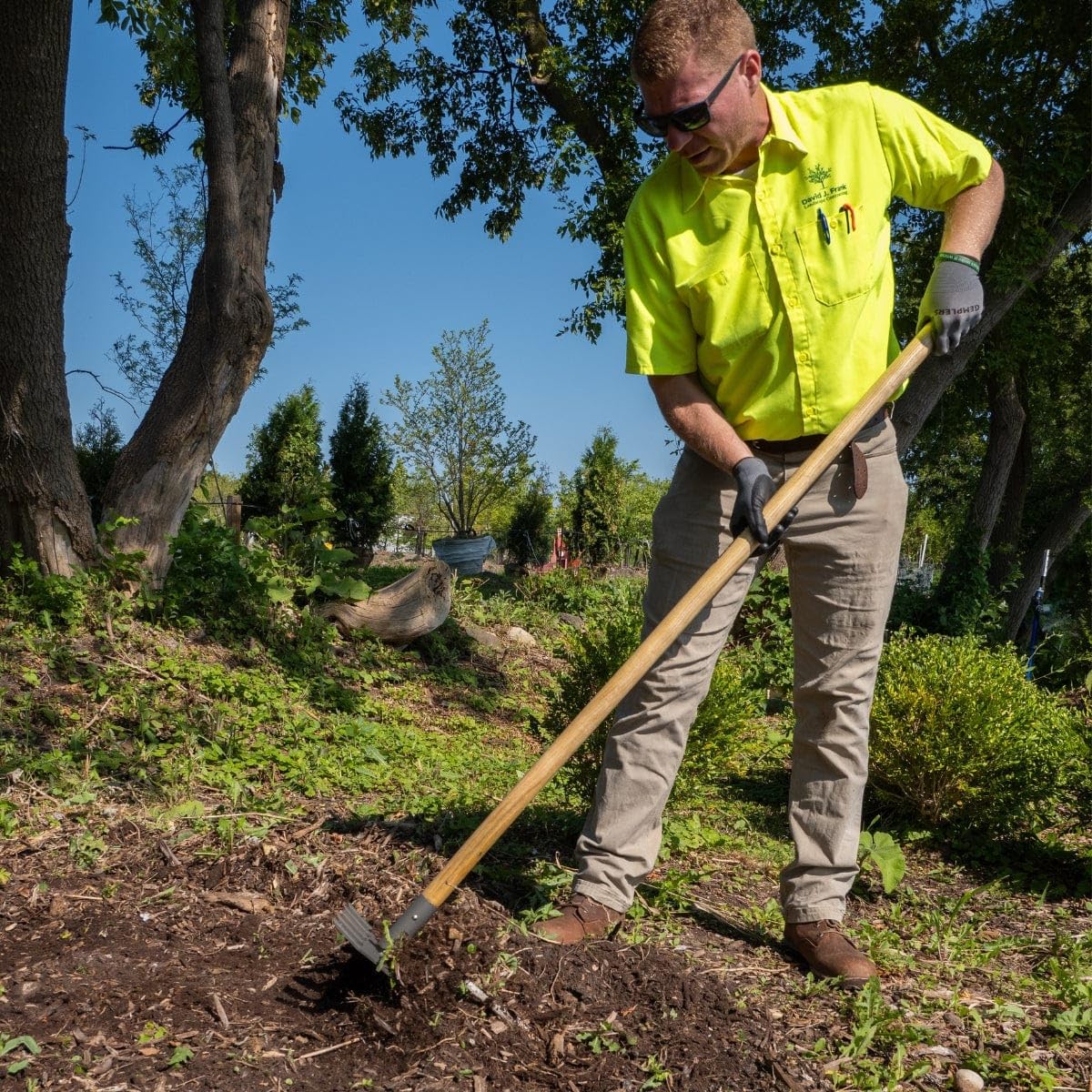 Gempler's rake hoe commercial-grade construction for heavy outdoor tasks.